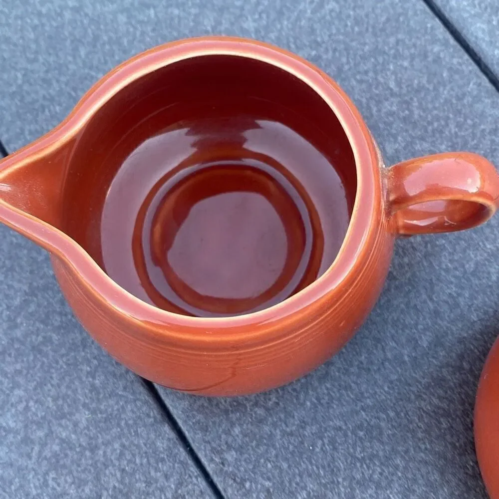 Fiesta lot of 2 cream pitchers‎ paprika homer Laughlin made in USA